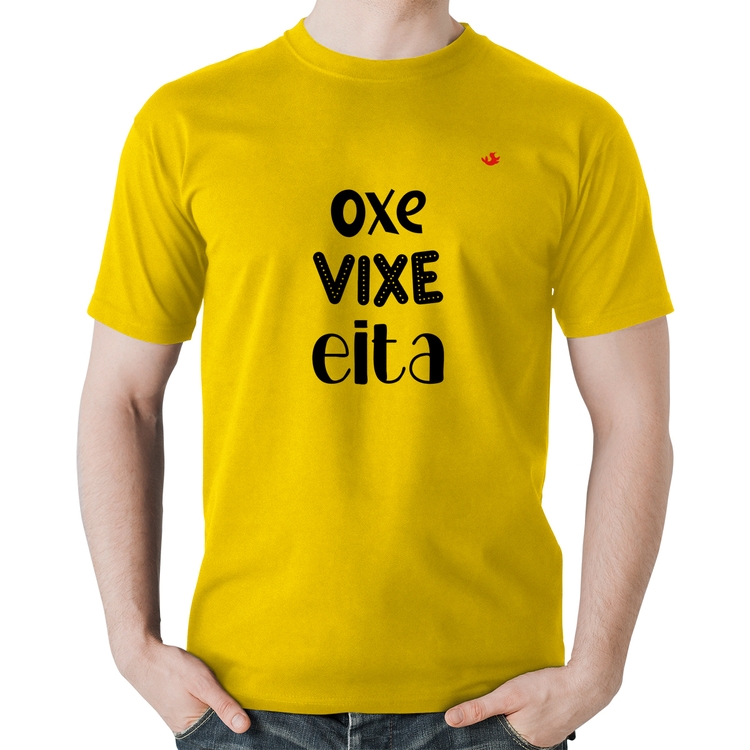 Camiseta Algodão Oxe, Vixe, Eita - Amarela
