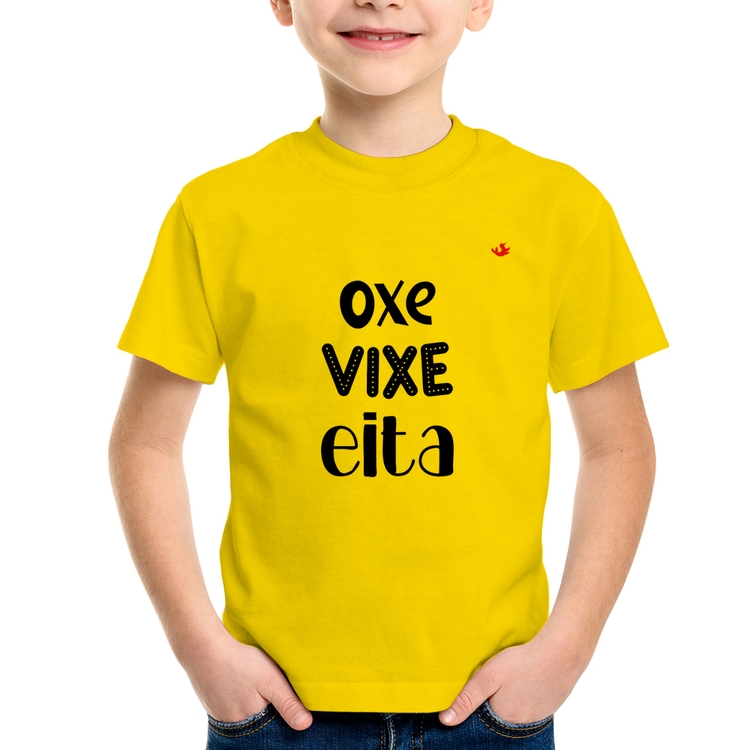 Camiseta Infantil Oxe, Vixe, Eita - Amarela