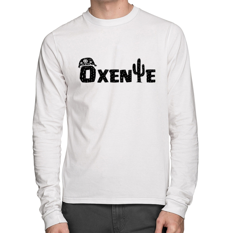 Camiseta Algodão Ôxente Nordeste Manga Longa - Branca