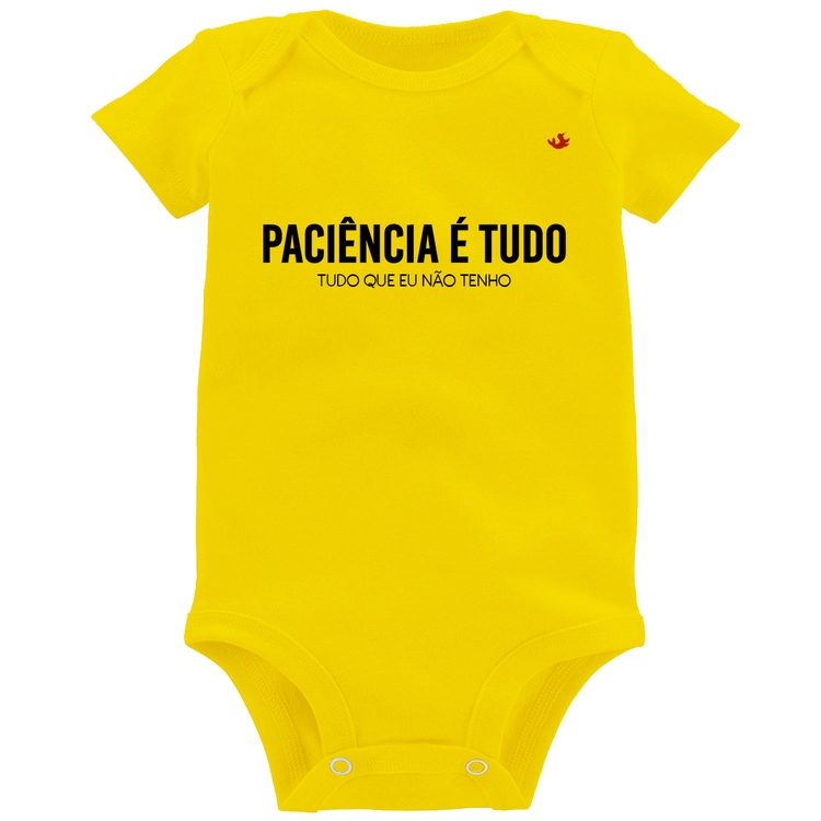 Body Bebê Paciência é tudo - Amarelo