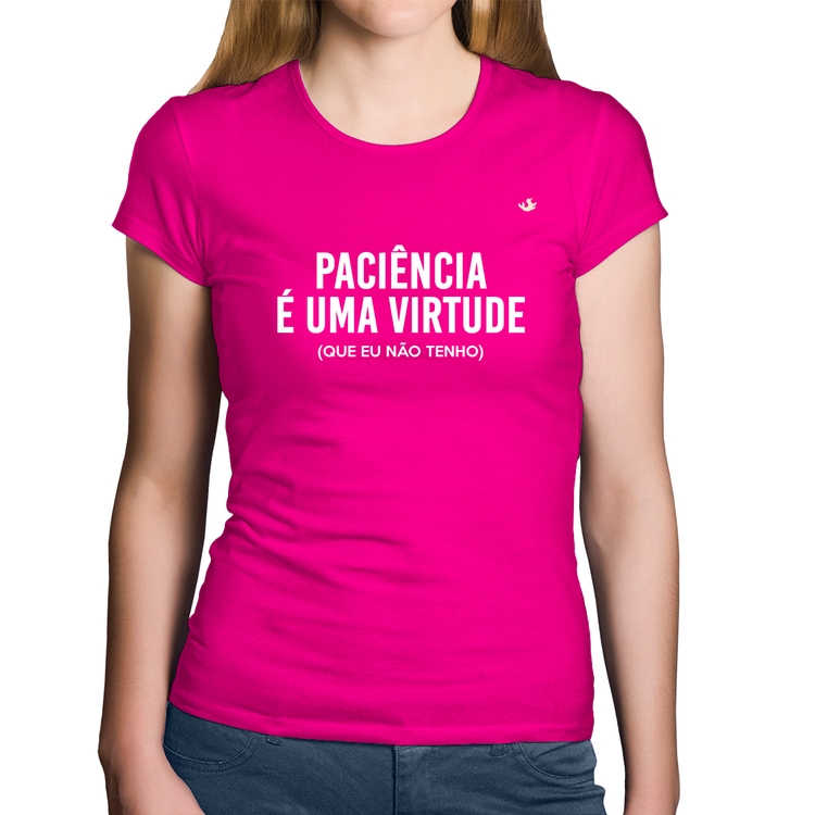 Baby Look Algodão Paciência é uma virtude - Rosa