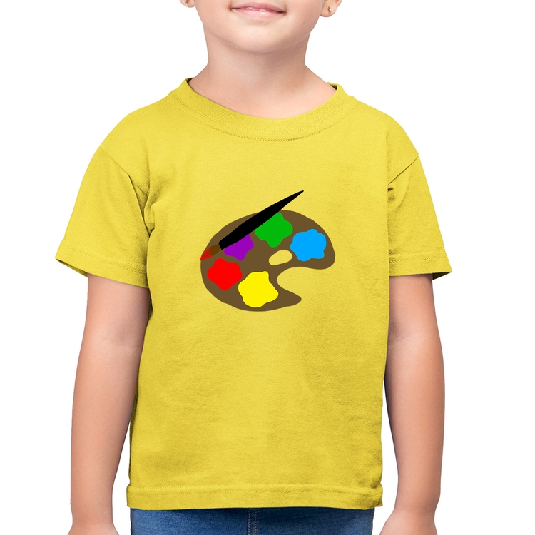 Camiseta Algodão Infantil Paint Colors Artboard - Amarelo Canário