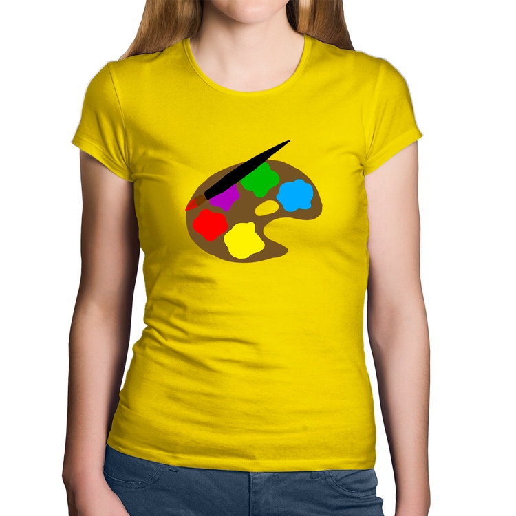 Baby Look Algodão Paint Colors Artboard - Amarela