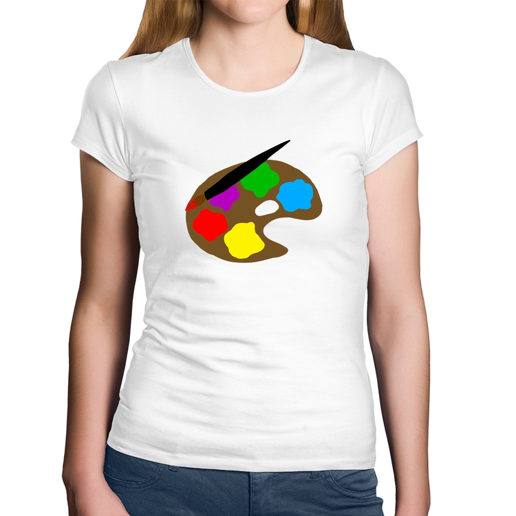 Baby Look Algodão Paint Colors Artboard - Branca