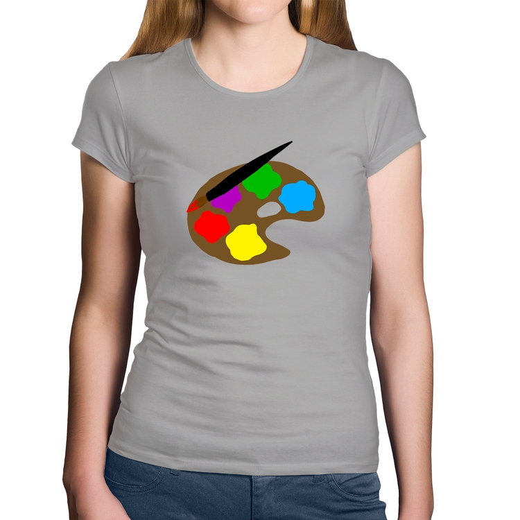 Baby Look Algodão Paint Colors Artboard - Cinza