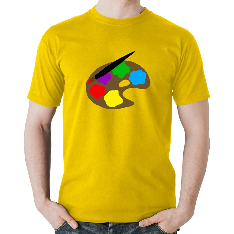 Camiseta Algodão Paint Colors Artboard - Amarela