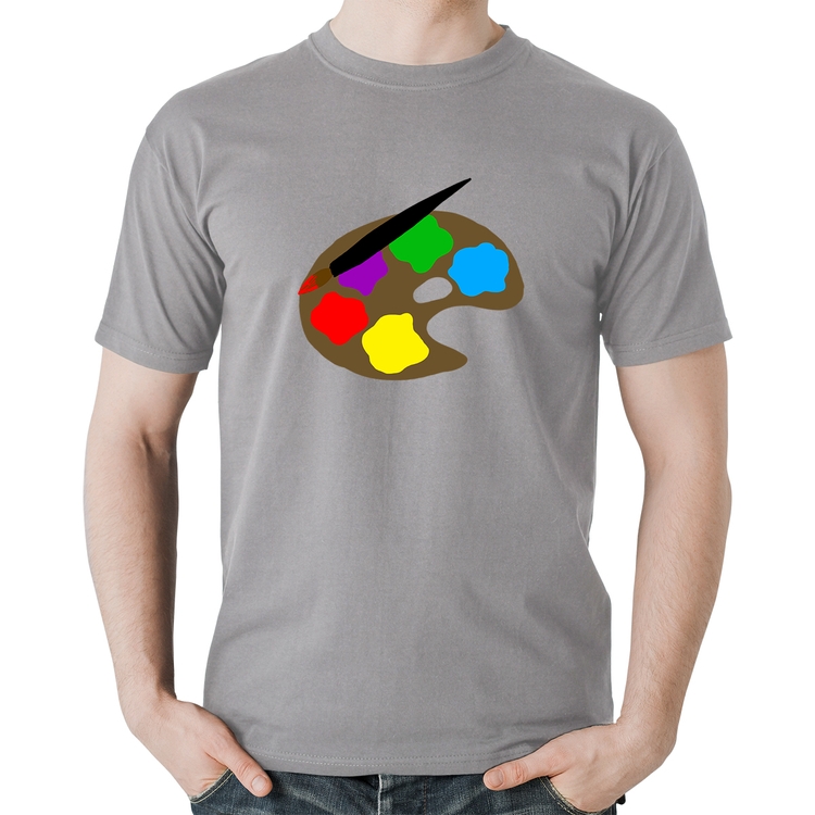 Camiseta Algodão Paint Colors Artboard - Cinza