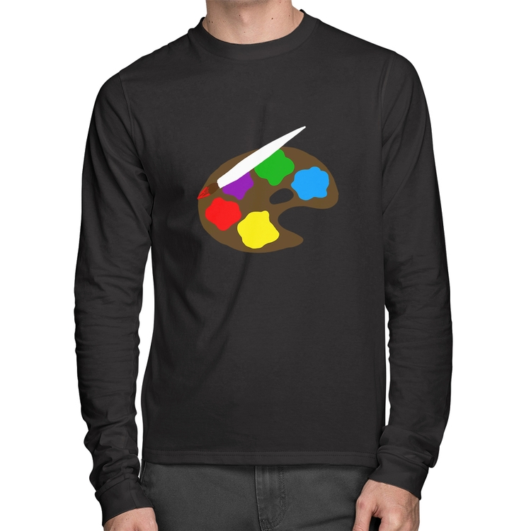 Camiseta Algodão Paint Colors Artboard Manga Longa