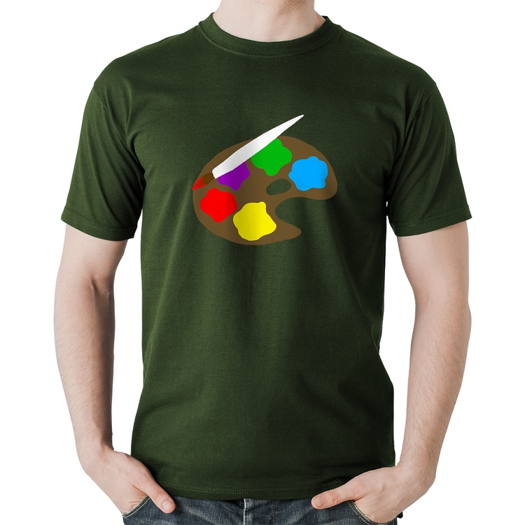 Camiseta Algodão Paint Colors Artboard - Musgo