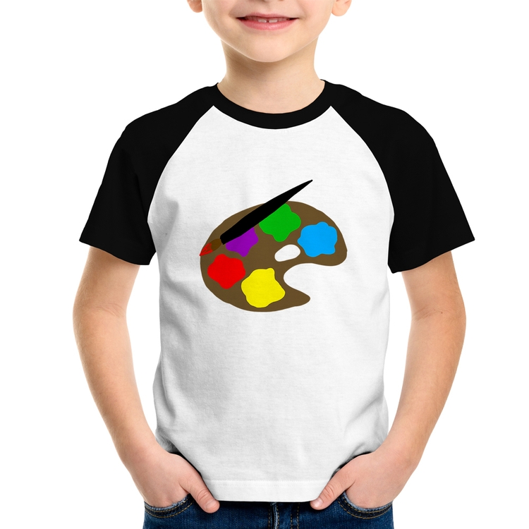 Camiseta Raglan Infantil Paint Colors Artboard