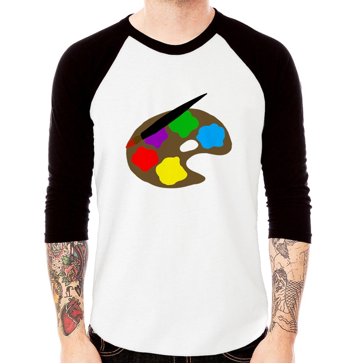Camiseta Raglan Paint Colors Artboard Manga 3/4