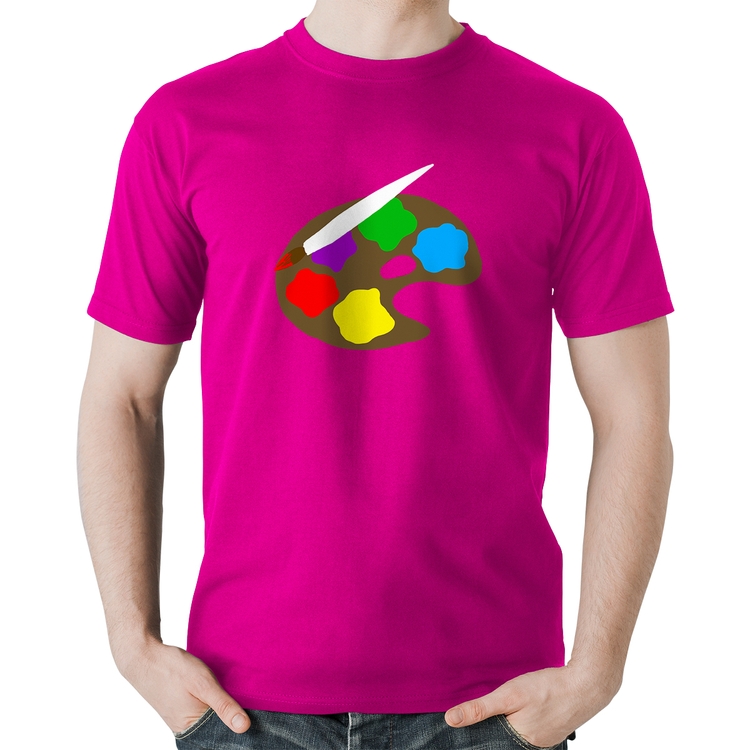 Camiseta Algodão Paint Colors Artboard - Rosa