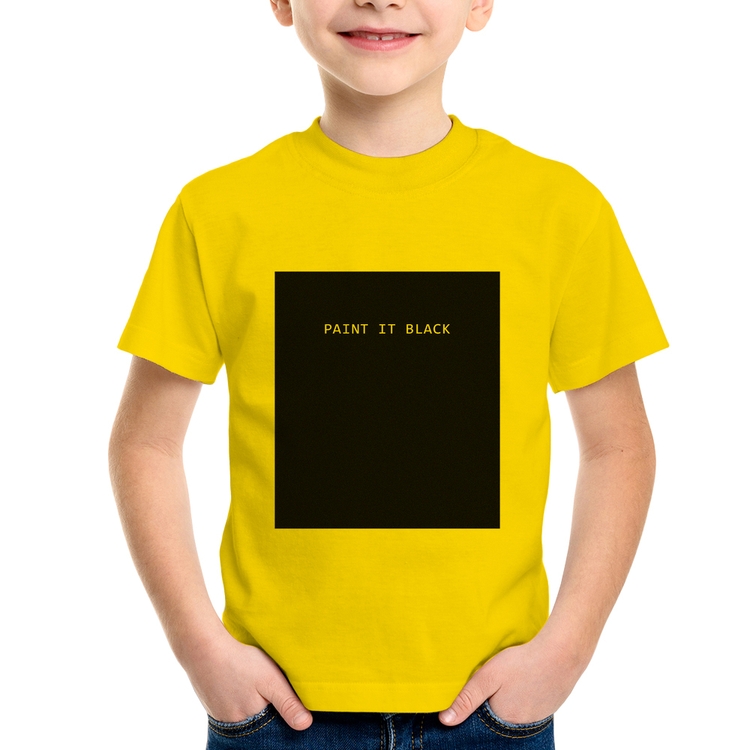 Camiseta Infantil Paint it Black - Amarela