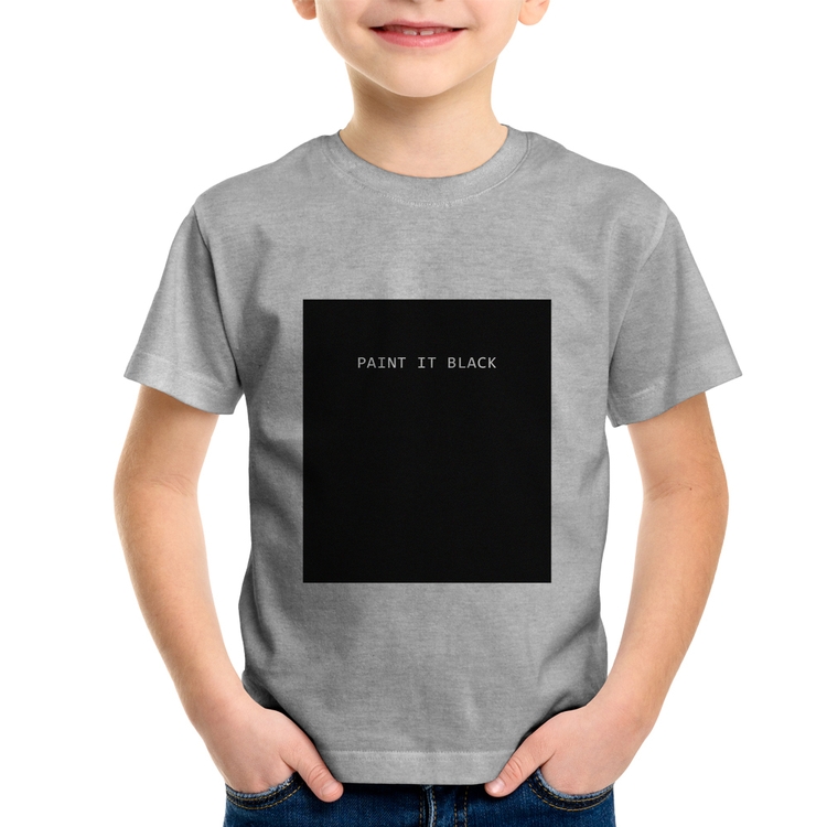 Camiseta Infantil Paint it Black - Cinza