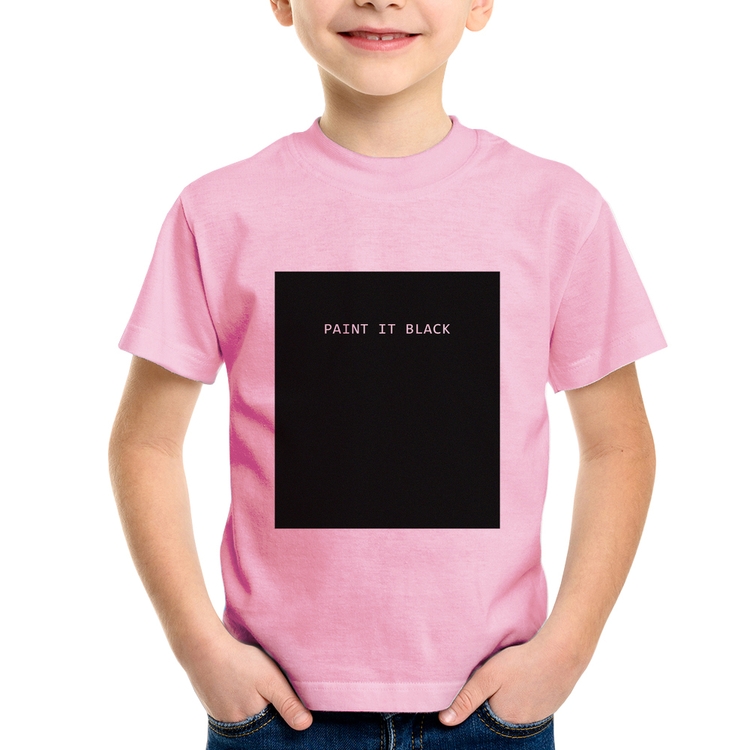 Camiseta Infantil Paint it Black - Rosa Bebê