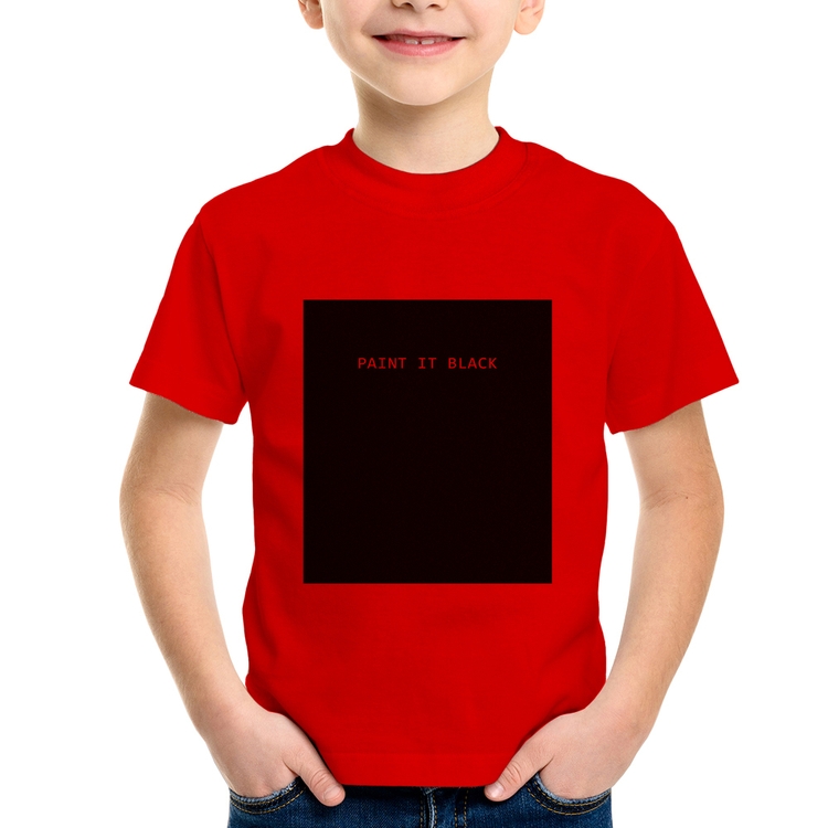 Camiseta Infantil Paint it Black - Vermelha