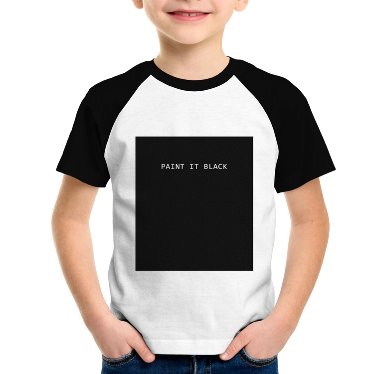 Camiseta Raglan Infantil Paint it Black