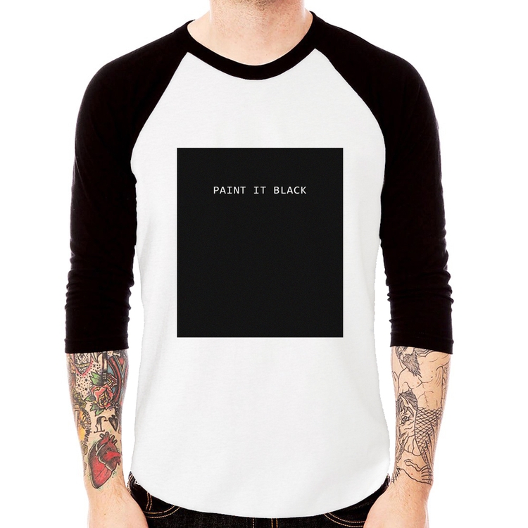 Camiseta Raglan Paint it Black Manga 3/4