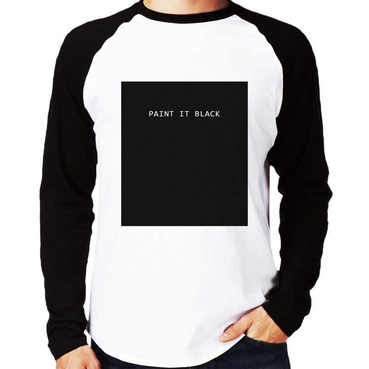 Camiseta Raglan Paint it Black Manga Longa