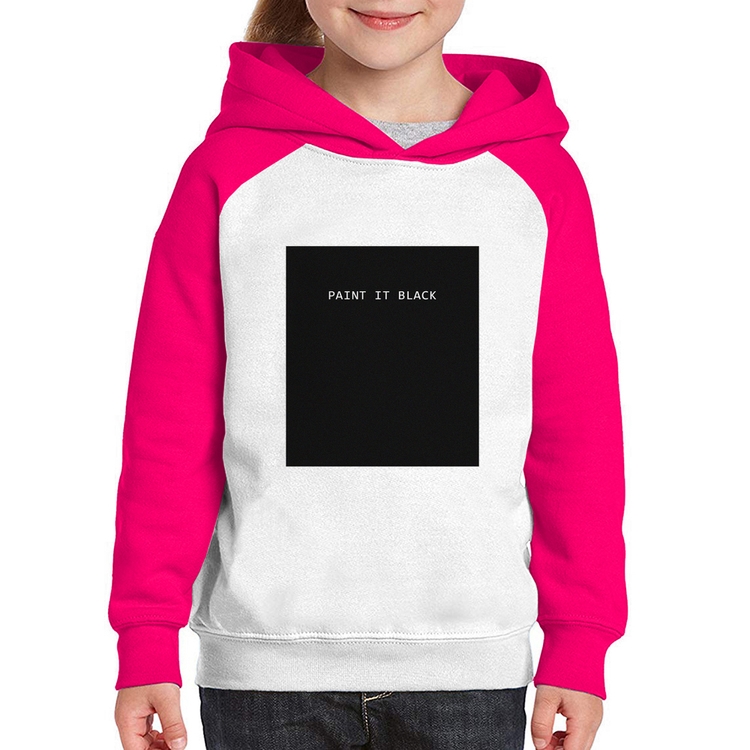 Moletom Infantil Paint it Black - Branco/Rosa