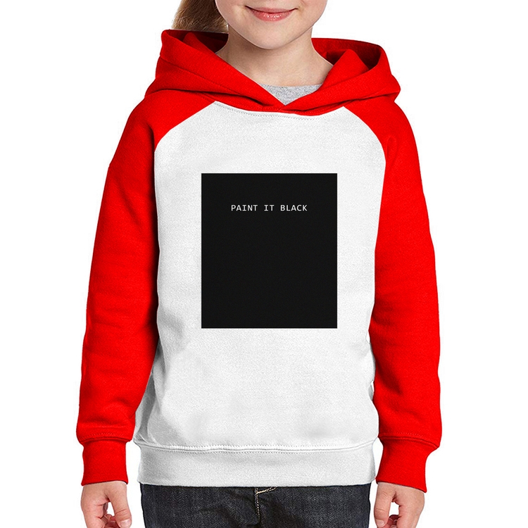 Moletom Infantil Paint it Black - Branco/Vermelho