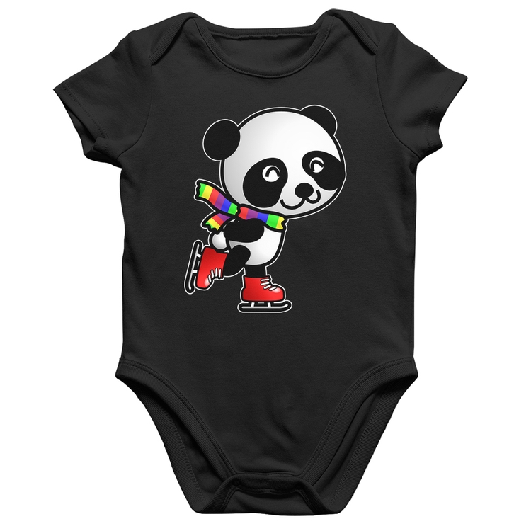 Body Bebê Algodão Panda de Patins