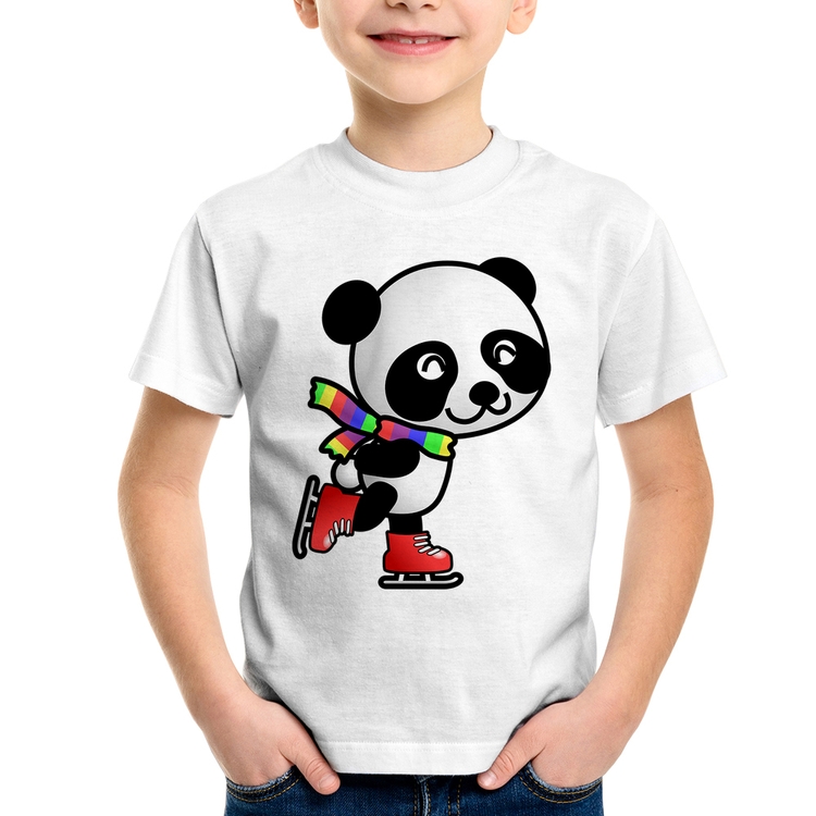 Camiseta Infantil Panda de Patins