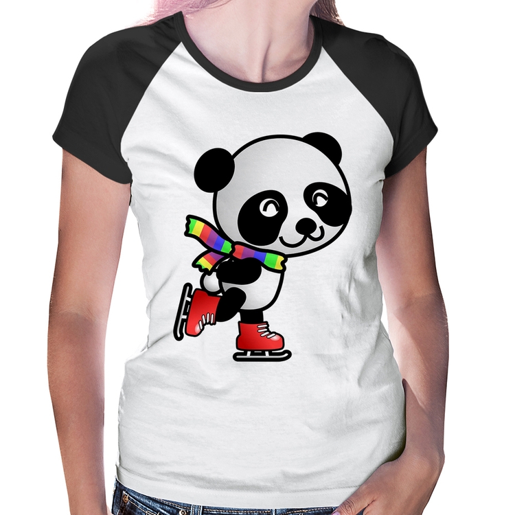 Baby Look Raglan Panda de Patins