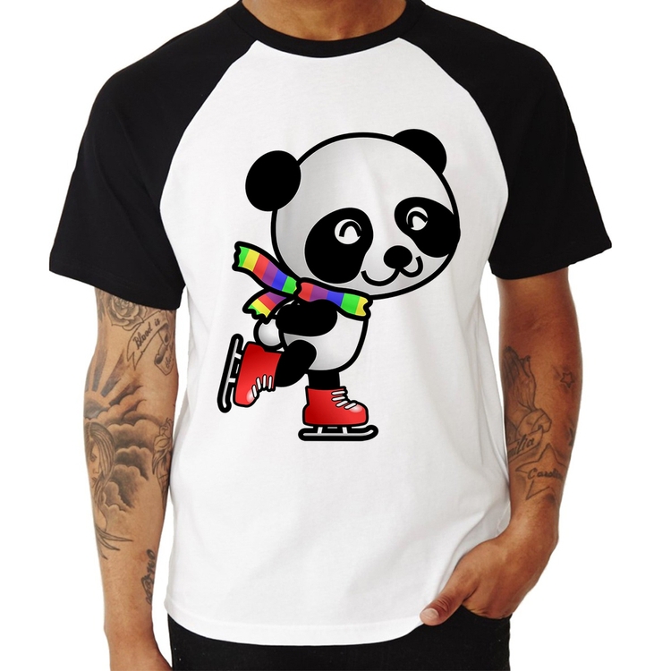 Camiseta Raglan Panda de Patins