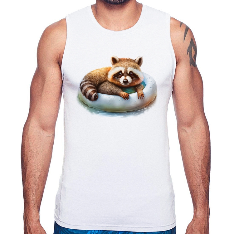 Regata Panda Vermelho Relaxando Na Piscina
