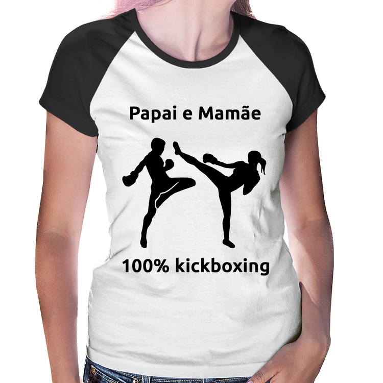 Baby Look Raglan Papai e Mamãe 100% Kickboxing
