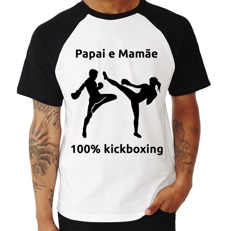 Camiseta Raglan Papai e Mamãe 100% Kickboxing