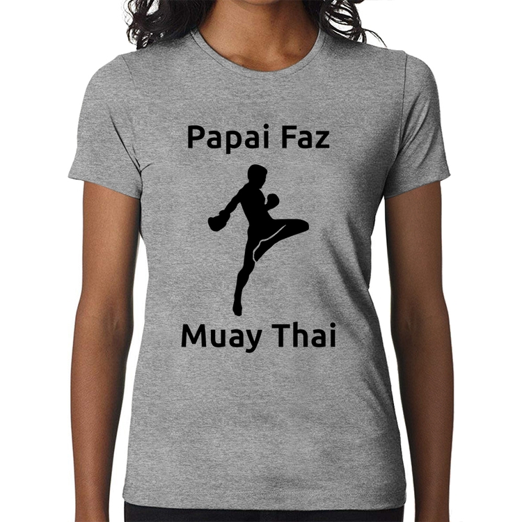 Baby Look Papai Faz Muay Thai - Cinza