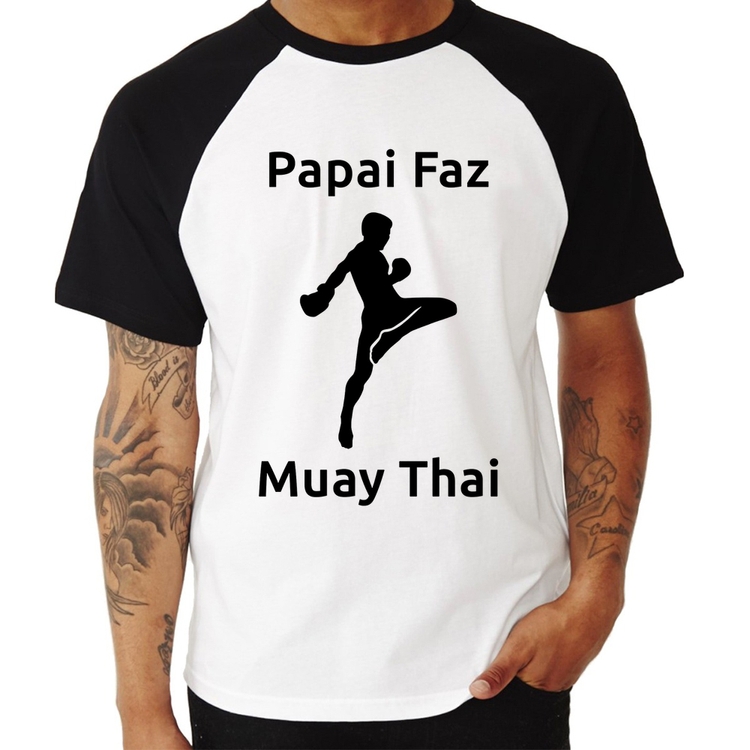 Camiseta Raglan Papai Faz Muay Thai