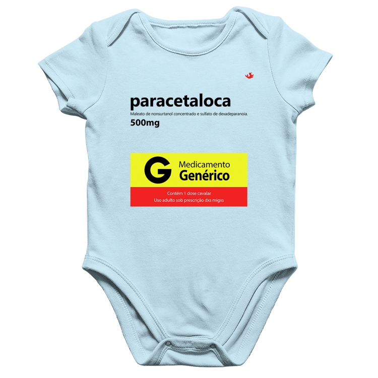 Body Bebê Algodão Paracetaloca - Azul Bebê
