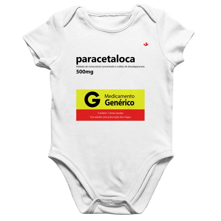 Body Bebê Algodão Paracetaloca - Branco
