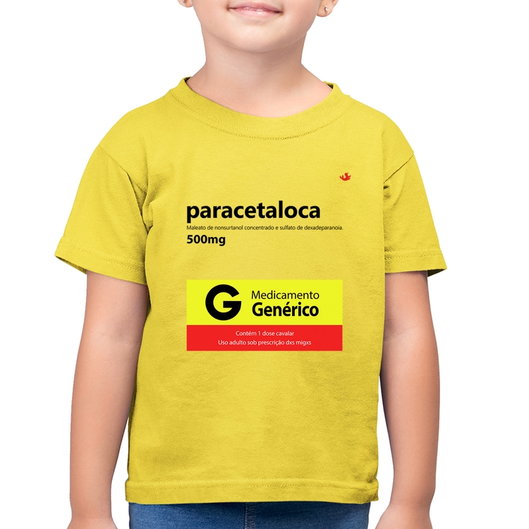 Camiseta Algodão Infantil Paracetaloca - Amarelo Canário