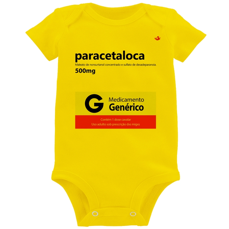 Body Bebê Paracetaloca - Amarelo