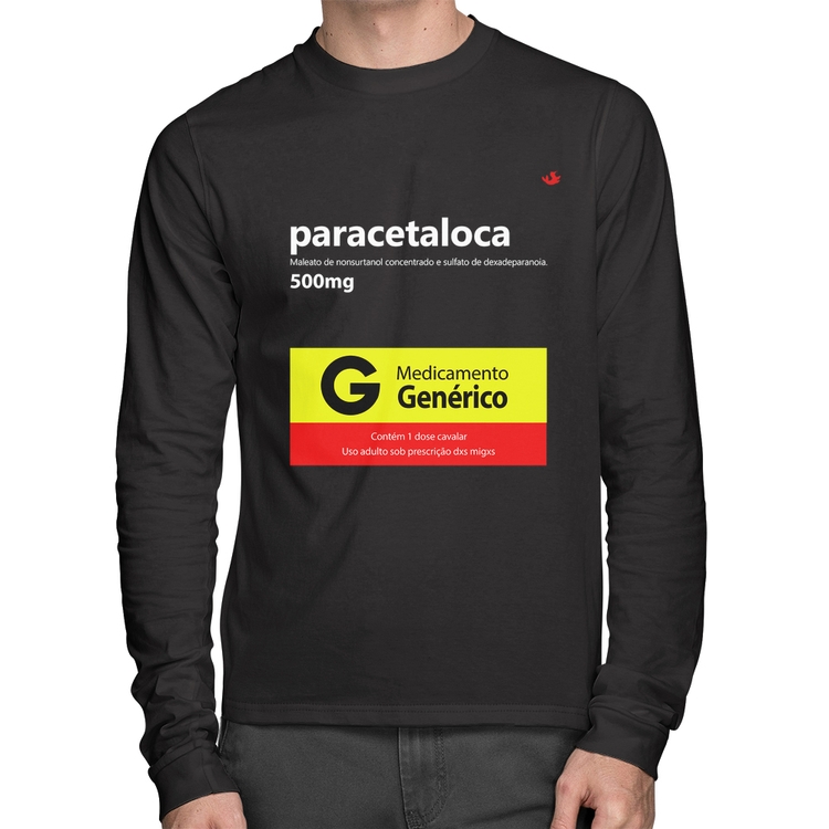 Camiseta Algodão Paracetaloca Manga Longa