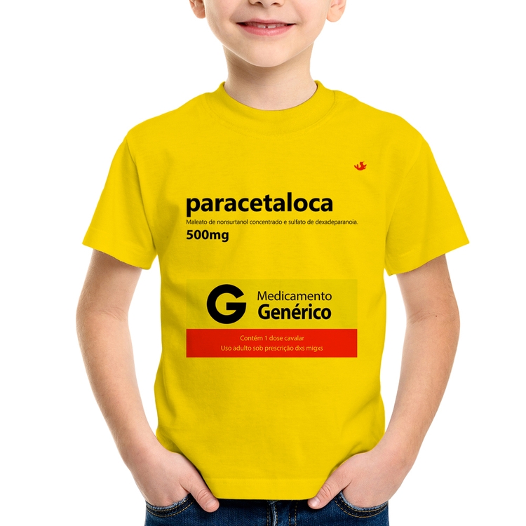 Camiseta Infantil Paracetaloca - Amarela