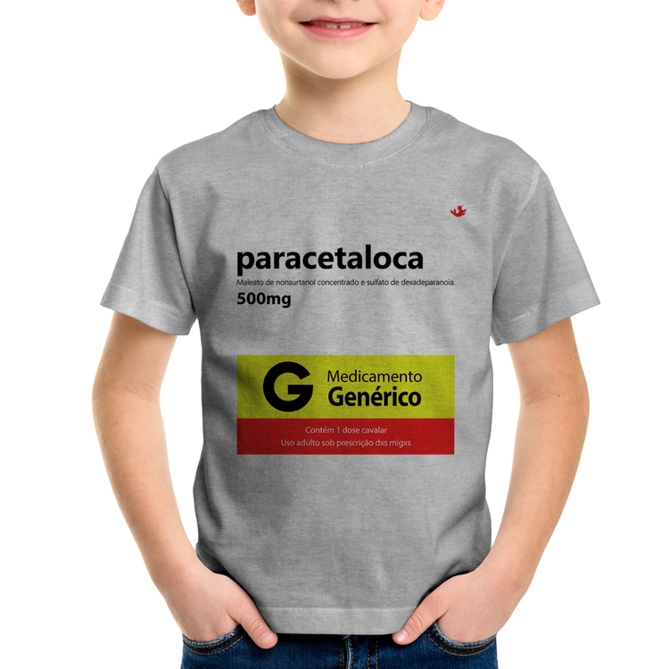 Camiseta Infantil Paracetaloca - Cinza