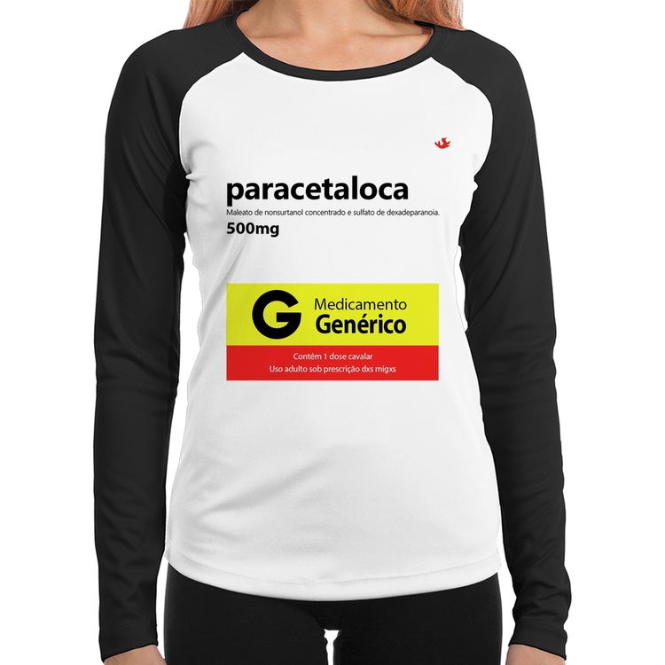 Baby Look Raglan Paracetaloca Manga Longa