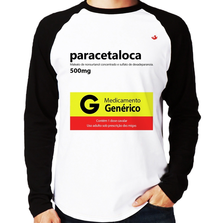 Camiseta Raglan Paracetaloca Manga Longa