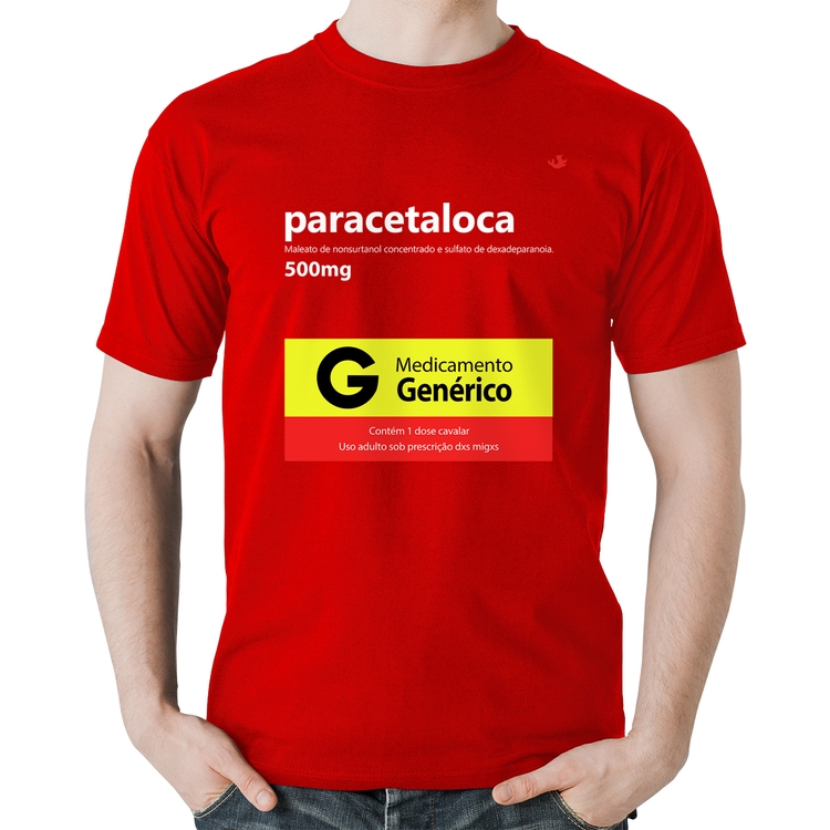 Camiseta Algodão Paracetaloca - Vermelha