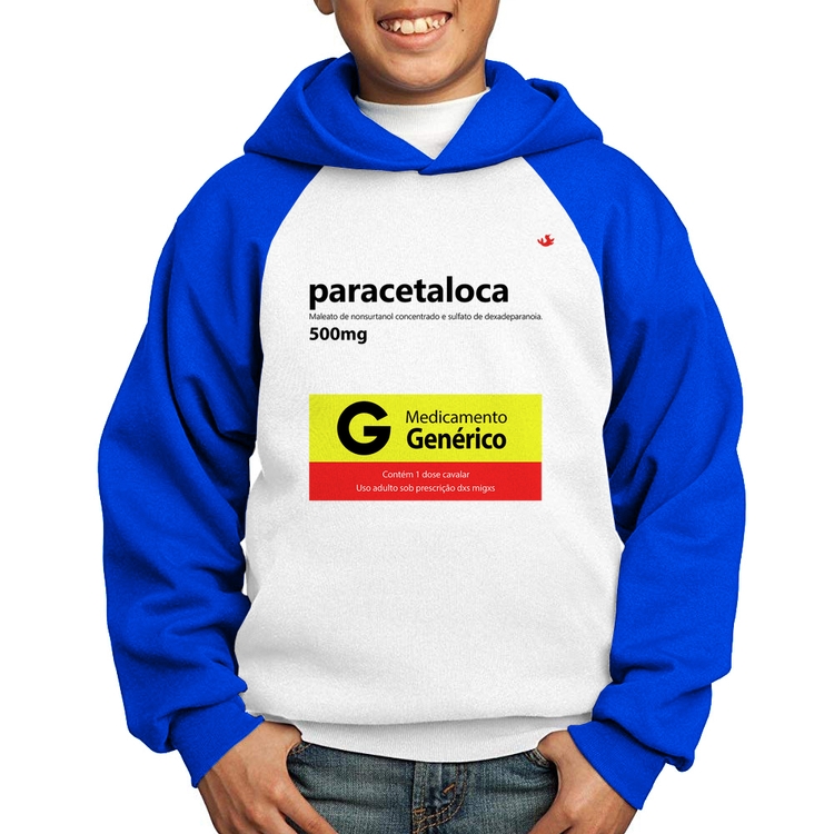 Moletom Infantil Paracetaloca - Branco/Azul