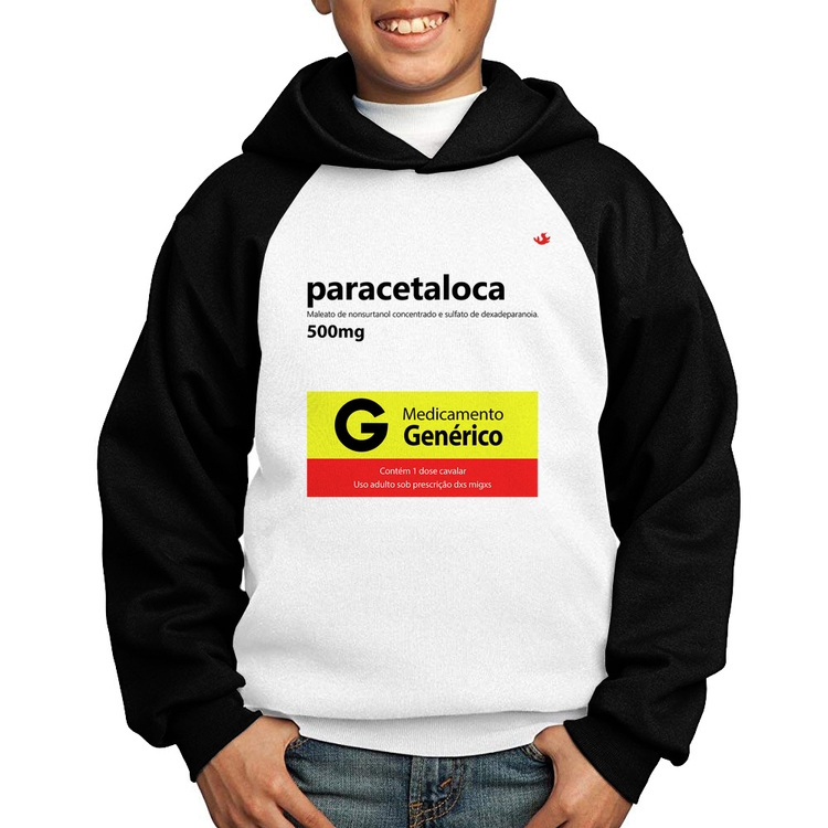 Moletom Infantil Paracetaloca - Branco/Preto