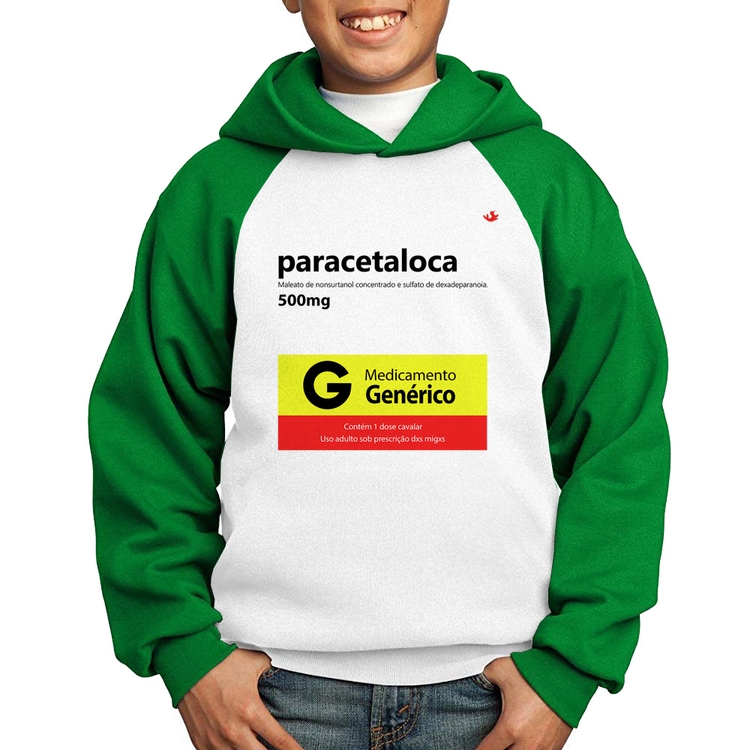 Moletom Infantil Paracetaloca - Branco/Verde