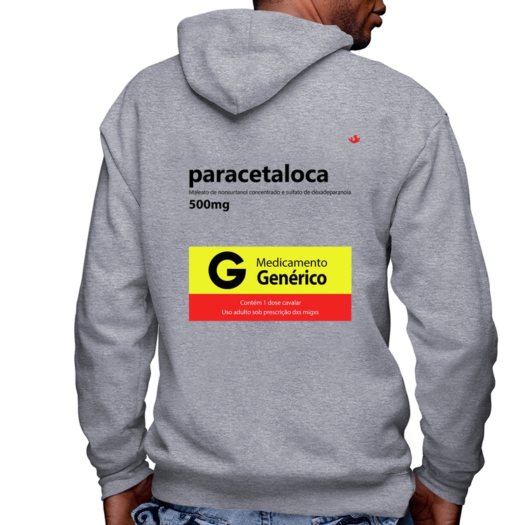 Blusa Moletom Paracetaloca Masculina com Capuz e Zíper - Mescla