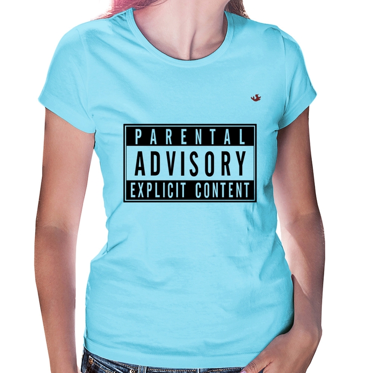 Baby Look Parental Advisory: Explicit Content - Azul Bebê