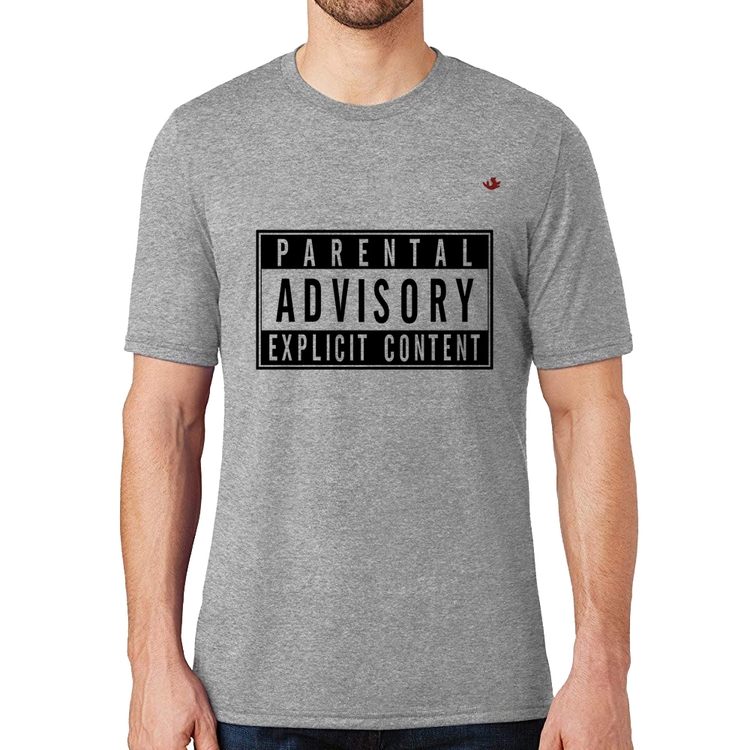 Camiseta Parental Advisory: Explicit Content - Cinza